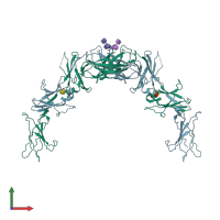 PDB entry 1gh7 coloured by chain, front view.