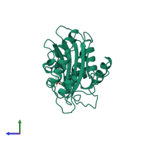 PDB entry 1ghi coloured by chain, side view.