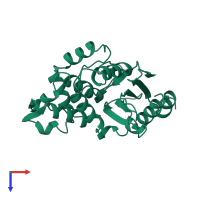 PDB entry 1ghi coloured by chain, top view.