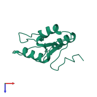 PDB entry 1ght coloured by chain, top view.