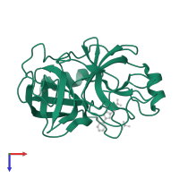 Serine protease 1 in PDB entry 1gi1, assembly 1, top view.