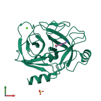 PDB entry 1gi4 coloured by chain, front view.