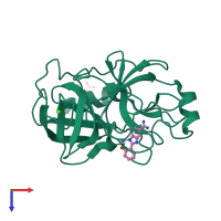 PDB entry 1gi4 coloured by chain, top view.