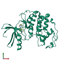 Monomeric assembly 1 of PDB entry 1gih coloured by chemically distinct molecules, front view.