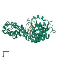 PDB entry 1gil coloured by chain, top view.