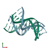 PDB entry 1gip coloured by chain, ensemble of 2 models, front view.
