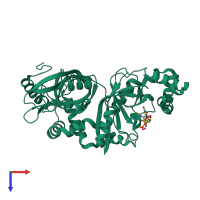 PDB entry 1gir coloured by chain, top view.