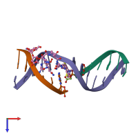 PDB entry 1gj2 coloured by chain, top view.