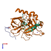 PDB entry 1gj4 coloured by chain, top view.