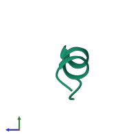 PDB entry 1gje coloured by chain, side view.