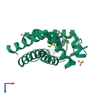 PDB entry 1gjn coloured by chain, top view.