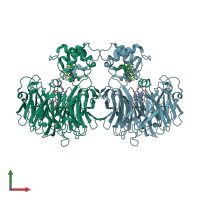 PDB entry 1gjq coloured by chain, front view.