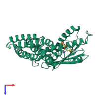 PDB entry 1gjv coloured by chain, top view.