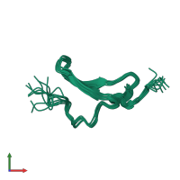 PDB entry 1gk5 coloured by chain, ensemble of 10 models, front view.