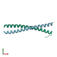 PDB entry 1gk6 coloured by chain, front view.