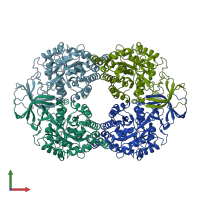 PDB entry 1gkr coloured by chain, front view.