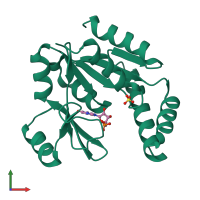 PDB entry 1gky coloured by chain, front view.