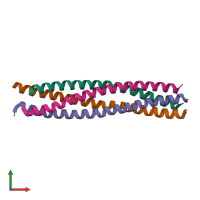 PDB entry 1gl2 coloured by chain, front view.