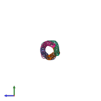 PDB entry 1gl2 coloured by chain, side view.