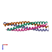 PDB entry 1gl2 coloured by chain, top view.