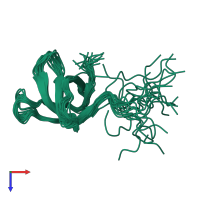 PDB entry 1gl5 coloured by chain, ensemble of 20 models, top view.