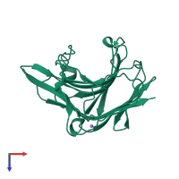 PDB entry 1glh coloured by chain, top view.