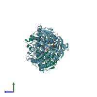 PDB entry 1glj coloured by chain, side view.