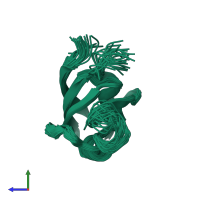 PDB entry 1gm1 coloured by chain, ensemble of 35 models, side view.