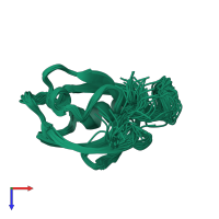 PDB entry 1gm1 coloured by chain, ensemble of 35 models, top view.