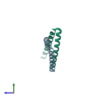 PDB entry 1gmg coloured by chain, side view.