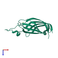 PDB entry 1gmi coloured by chain, top view.