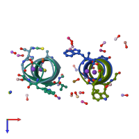 PDB entry 1gmk coloured by chain, top view.