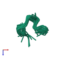 PDB entry 1gnb coloured by chain, ensemble of 20 models, top view.
