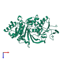 PDB entry 1gnd coloured by chain, top view.