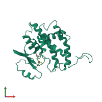 PDB entry 1gne coloured by chain, front view.