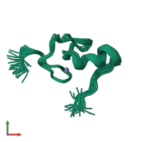 PDB entry 1gnf coloured by chain, ensemble of 25 models, front view.