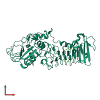 PDB entry 1go8 coloured by chain, front view.