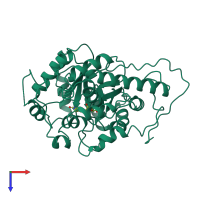 PDB entry 1gox coloured by chain, top view.