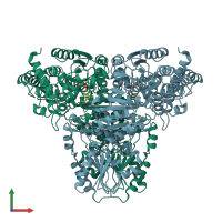 PDB entry 1gpu coloured by chain, front view.