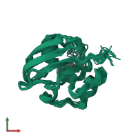 PDB entry 1gpx coloured by chain, ensemble of 20 models, front view.