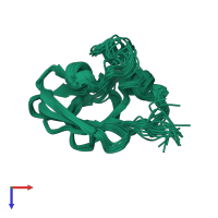 PDB entry 1gpx coloured by chain, ensemble of 20 models, top view.