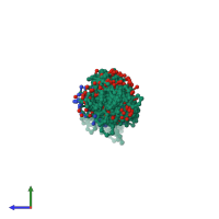 PDB entry 1gq0 coloured by chain, ensemble of 20 models, side view.