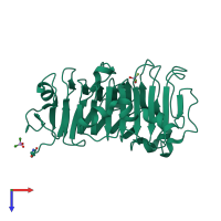 PDB entry 1gq8 coloured by chain, top view.