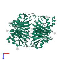 Quercetin 2,3-dioxygenase in PDB entry 1gqg, assembly 1, top view.