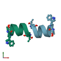 PDB entry 1grm coloured by chain, ensemble of 5 models, front view.