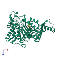 PDB entry 1grp coloured by chain, top view.