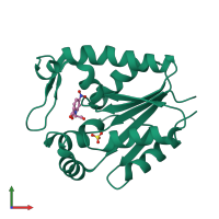 PDB entry 1grr coloured by chain, front view.