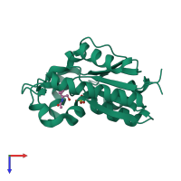 PDB entry 1grr coloured by chain, top view.