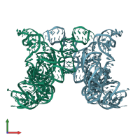 PDB entry 1grz coloured by chain, front view.