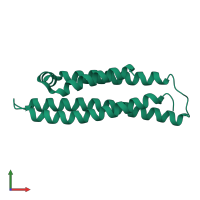 PDB entry 1gs9 coloured by chain, front view.